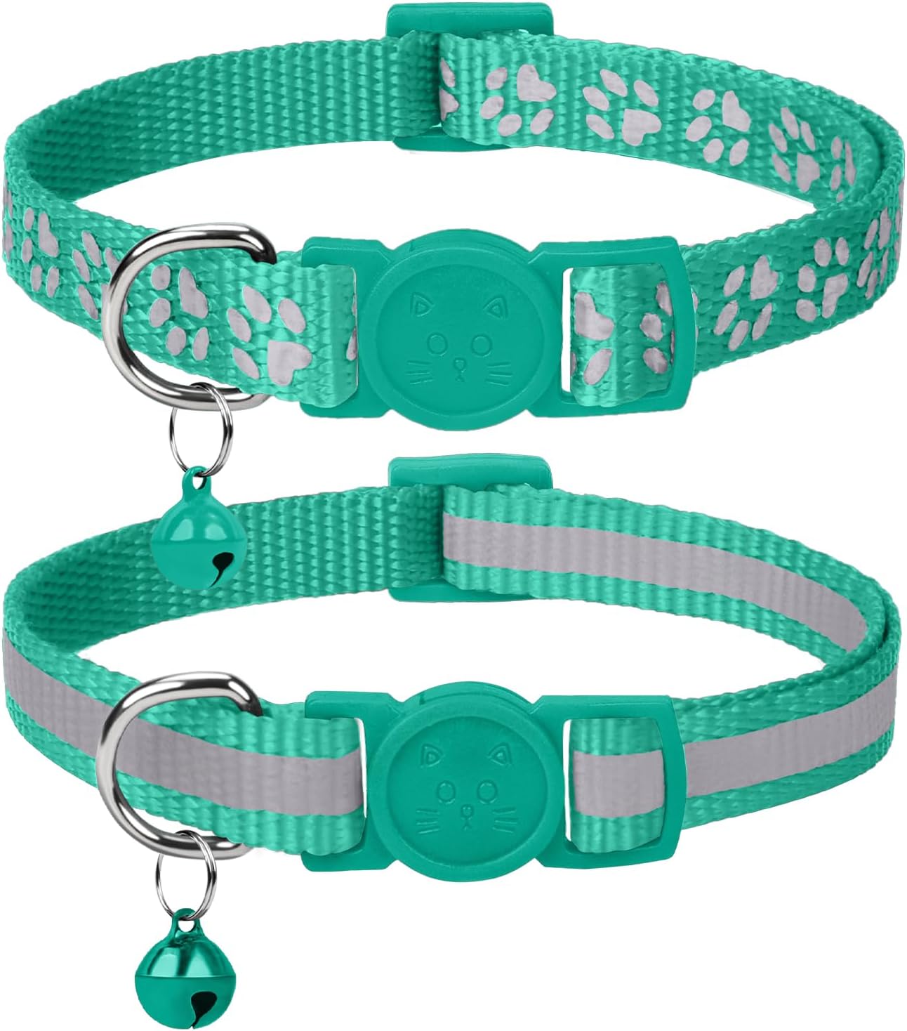 Taglory Reflective Cat Collar Breakaway with Bell, High Visibility Night Strip, Lightweight Adjustable Nylon Collar for Boy Girl Cats, 2 Pack, 7.5-12.5 Inch, Orange - Image 14