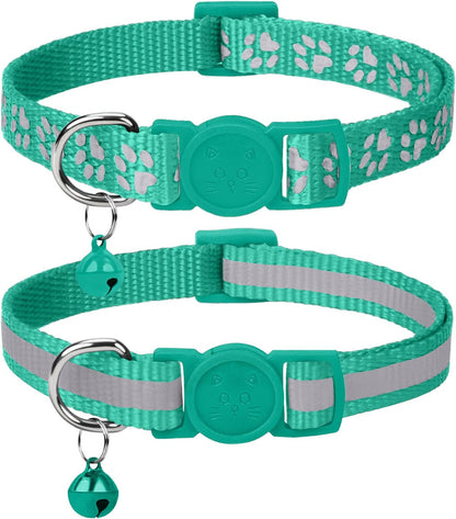 Taglory Reflective Cat Collar Breakaway with Bell, High Visibility Night Strip, Lightweight Adjustable Nylon Collar for Boy Girl Cats, 2 Pack, 7.5-12.5 Inch, Orange - Image 14