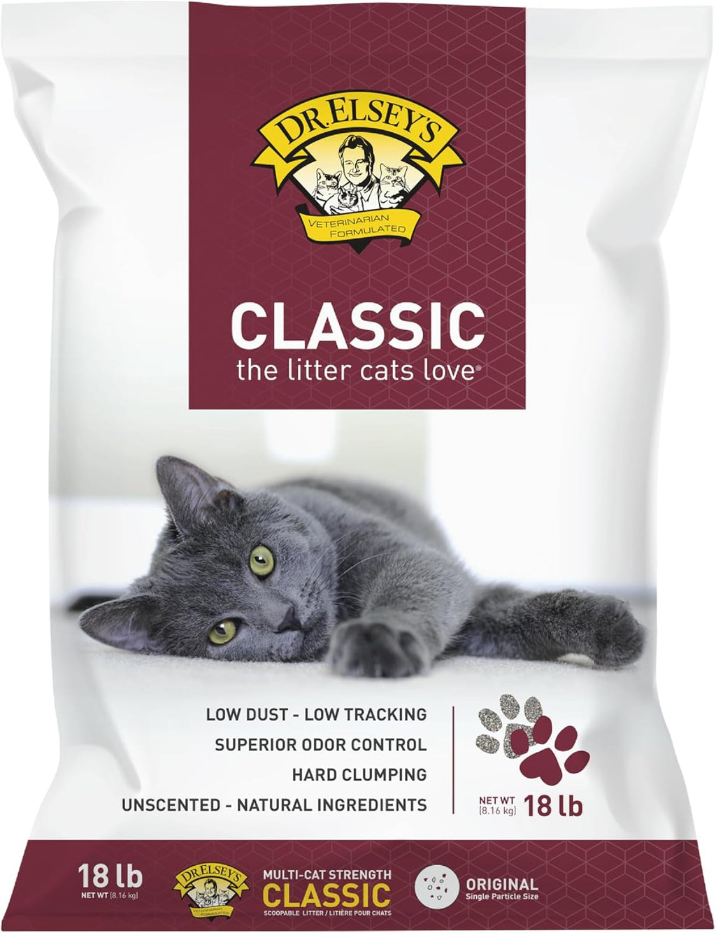 Dr. Elsey's 40 pound cat litter bag back label information
