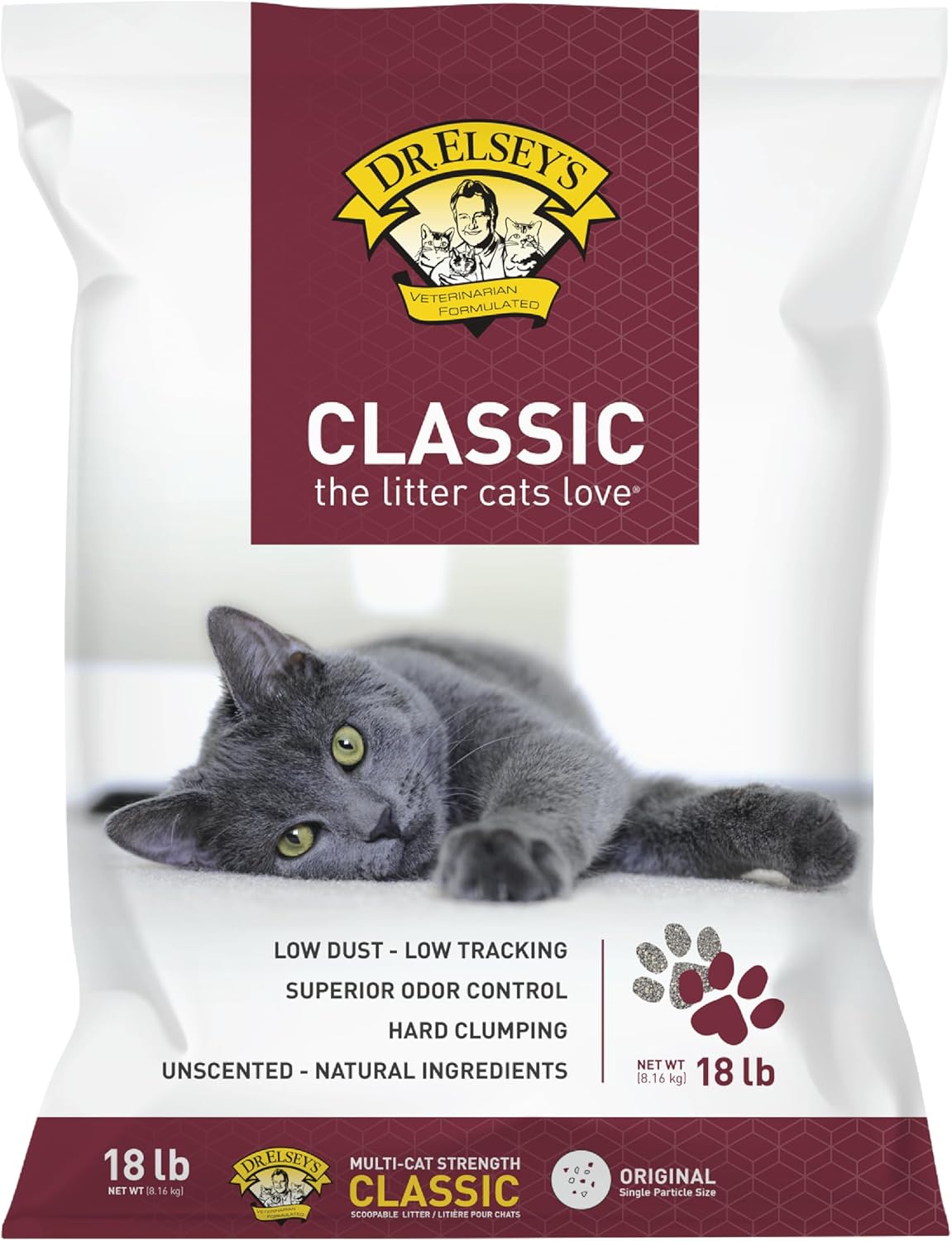Dr. Elsey's 40 pound cat litter bag back label information