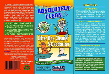 Natural enzyme litter box cleaner spray bottle for removing pet odors