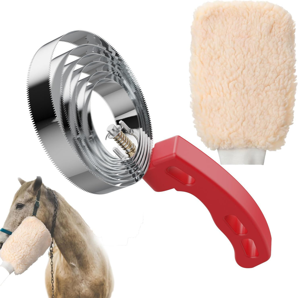 Rubber Curry Comb with Handle, Horse Grooming Brush & Shampoo Brush for Dogs, Cats & Horses, Pet Bathing & Shower Supplies - Image 10