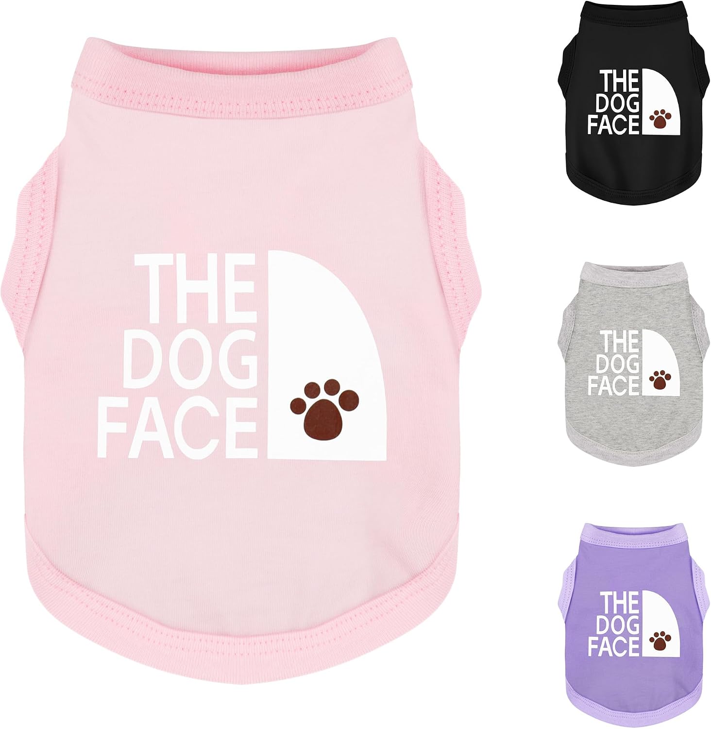 Personality Canine Attire: Soft, Lightweight Cotton Dog Clothes with 'The Dog Face' Print. Small and Medium Breeds, Perfect for Everyday Wear, Comfortable and Breathable Dog Shirt Grey M - Image 10