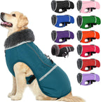 QBLEEV Warm Reflective Dog Jacket, Waterproof Winter Coat With Turtleneck, Thick Fleece Snowsuit for Cold Weather, Christmas Vest Pet Apparel for Small Medium Large Dogs L - Image 10