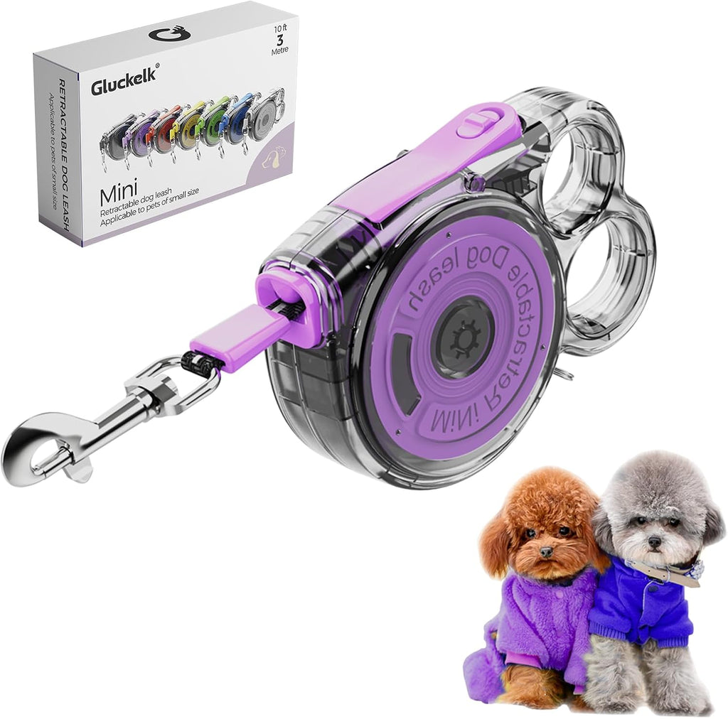 Gluckelk 10ft retractable dog leash front view