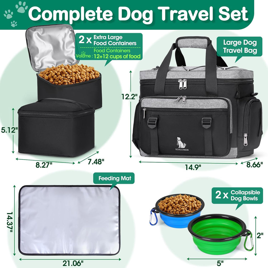 IGOLUMON waterproof dog food storage containers filled with pet kibble