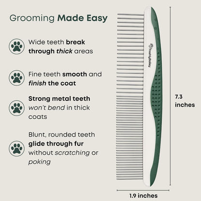 Freshly Bailey pet grooming comb ergonomic grip detail