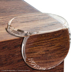 Roving Cove clear corner protector front view on a wooden table