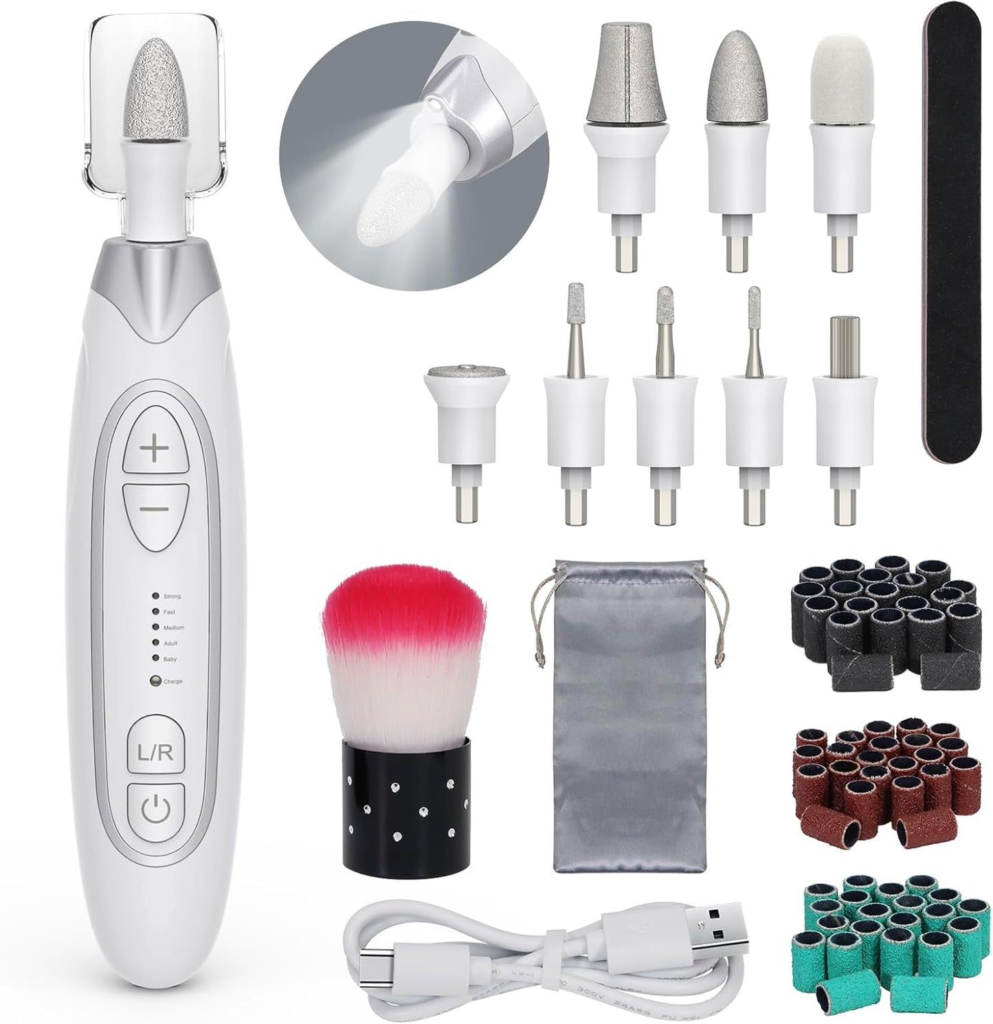 Pelcas electric nail file and pedicure kit front view
