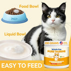 Imported feline amino acid supplement packaging highlighting the manufacturing origin details