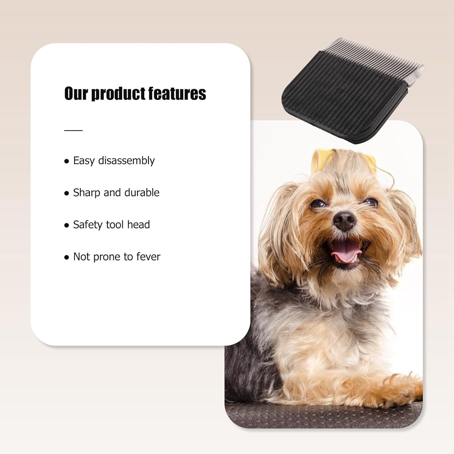 Herklotzn pet hair grooming clipper blade attachment assembly view