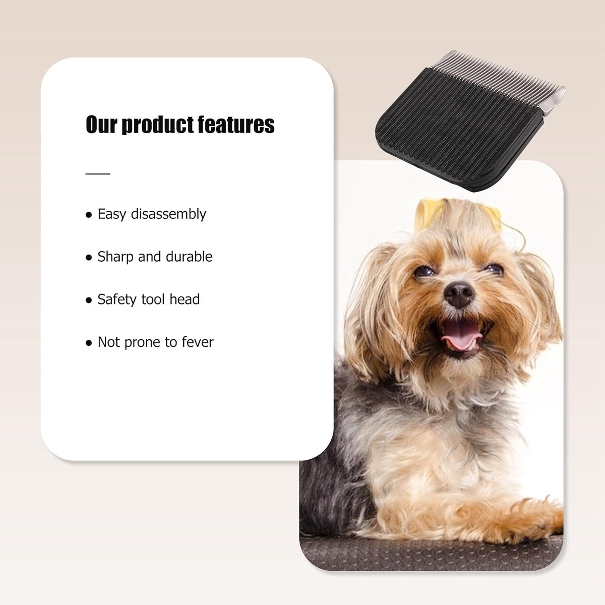Herklotzn pet hair grooming clipper blade attachment assembly view