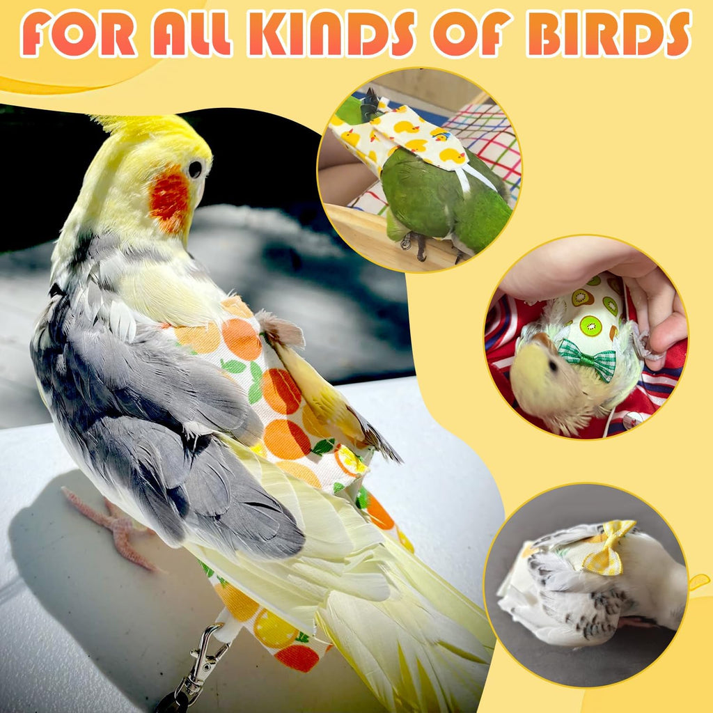 Side angle of the pet bird nappy highlighting the tail opening design.