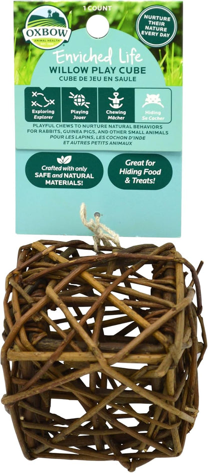 Oxbow Enriched Life Willow Play Cube small animal toy front view