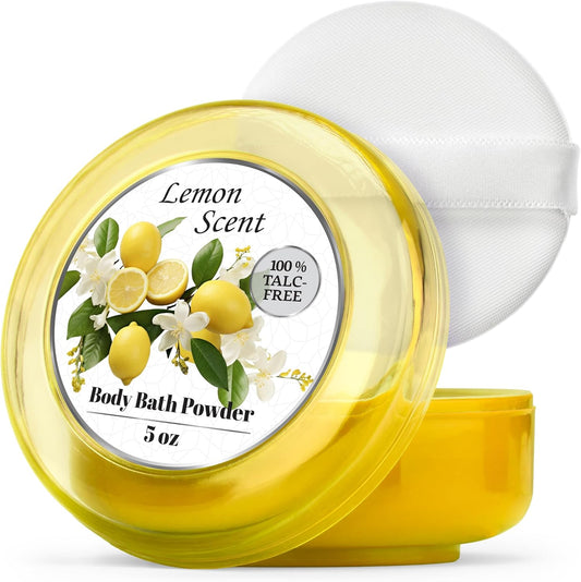 R-NEU Body Powder for women front view showing the extra large container and luxury packaging.