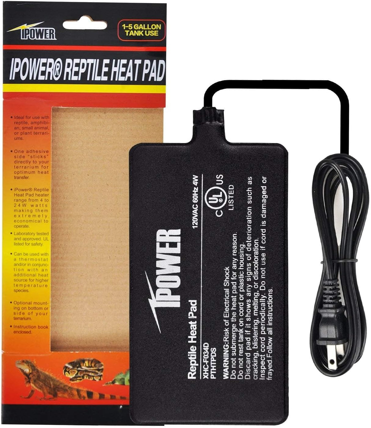 iPower Reptile Heat Pad 4X7 Inch 4W Heating Mat with Digital Thermometer for Turtle, Lizard, Frog, Snake, Reptile, and Other Small Animals - Image 9