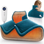 DHFLIP heating pad for neck and shoulder front view showing indigo velvet fabric material