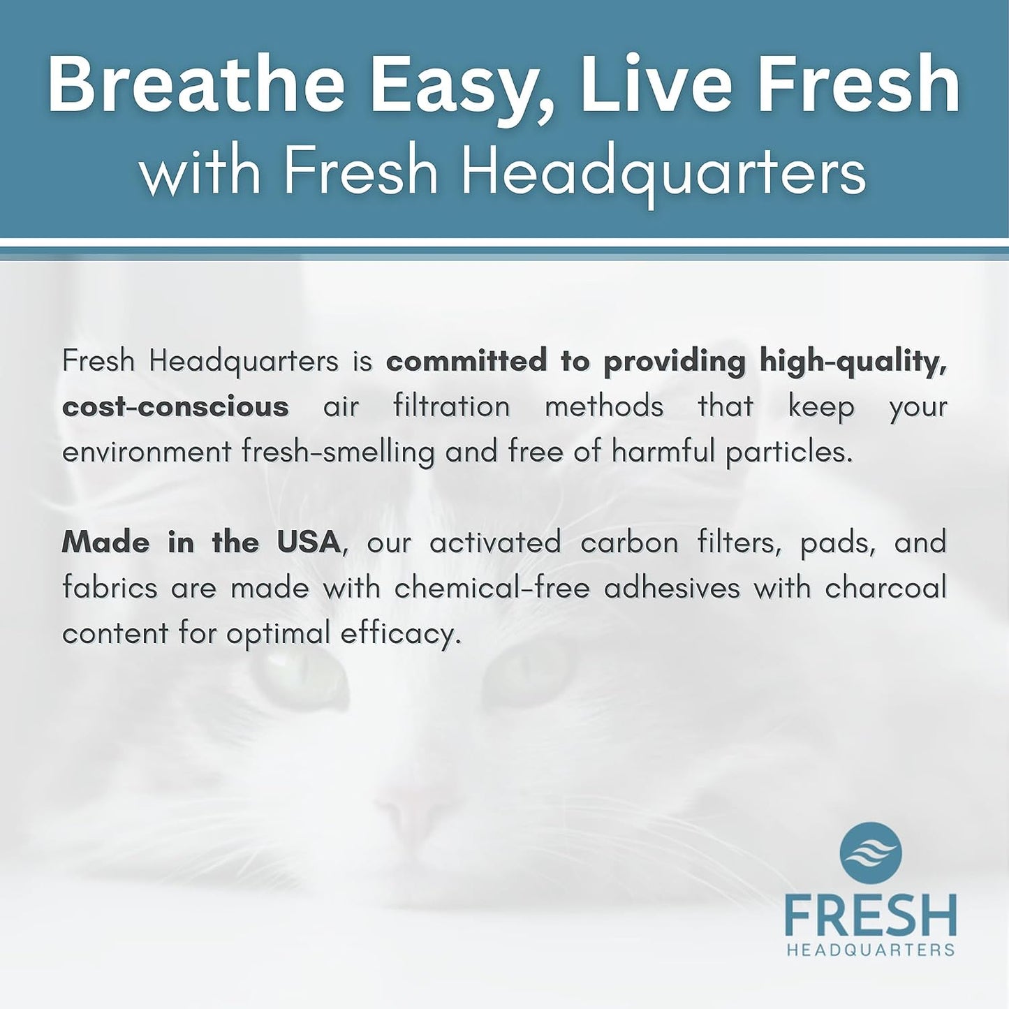 Fresh Headquarters cat litter box filters showcasing exact product dimensions.