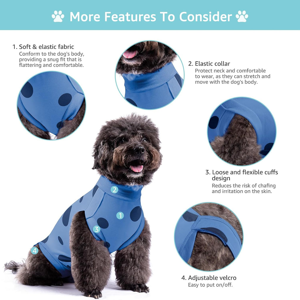 Comwish anti lick pet recovery suit for male dog neuter protection