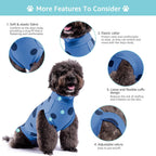 Comwish anti lick pet recovery suit for male dog neuter protection