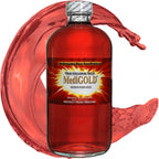 Nutraneering MediGOLD dietary supplement front view clear glass bottle