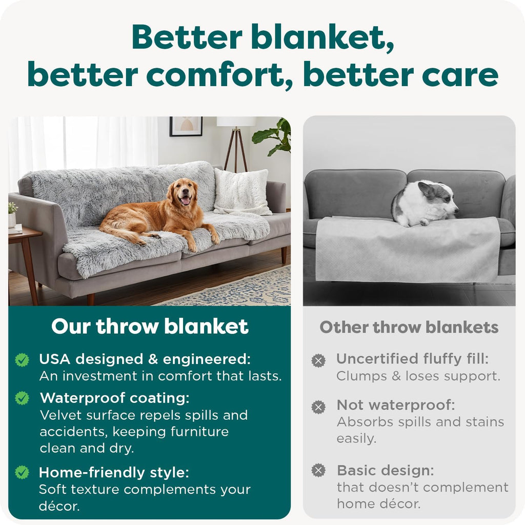 Furhaven imported luxury pet throw blanket for cats and dogs layout view