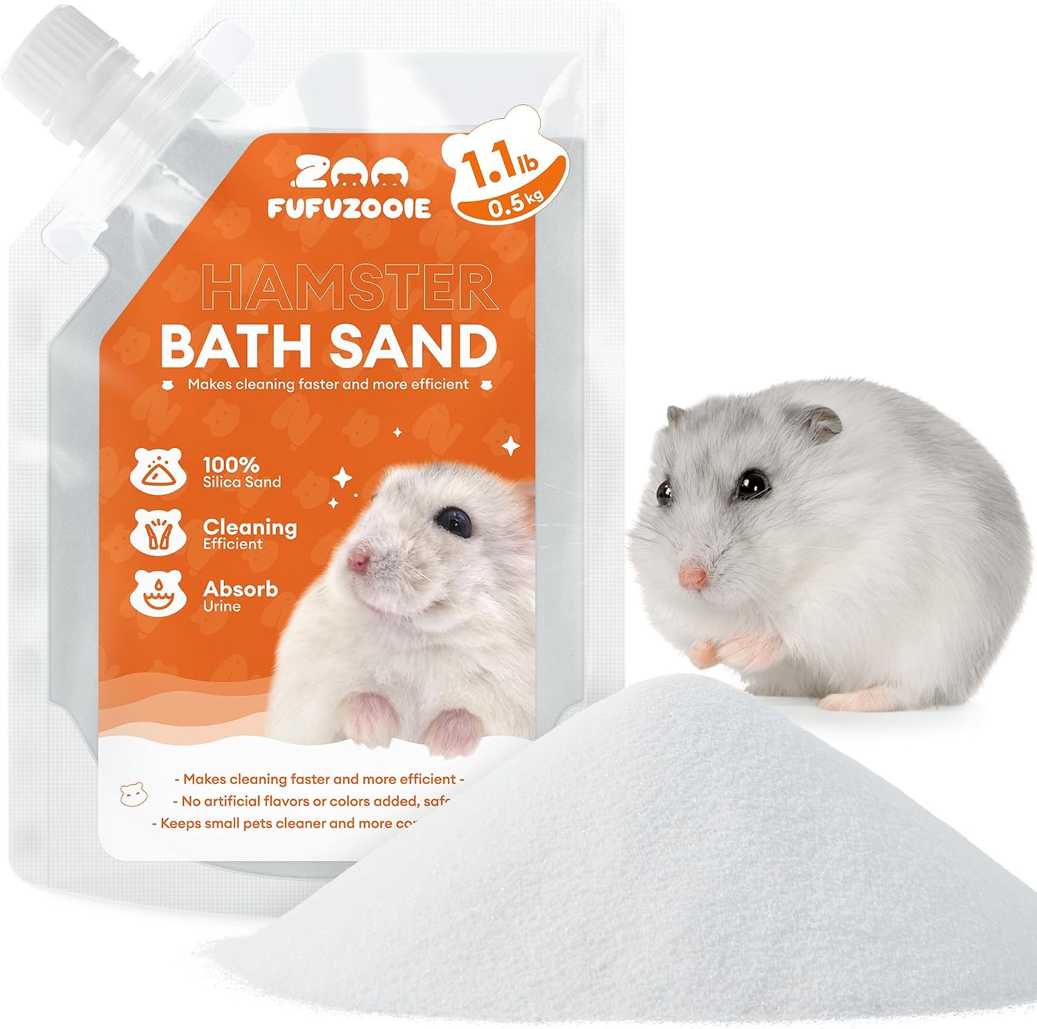 Hamster Bath Sand, 18oz Natural Desert Sand | Dust-Reduced Potty Litter Sand for Hamster Gerbil Syrian Mice and Other Small Animals (Brown) - Image 11