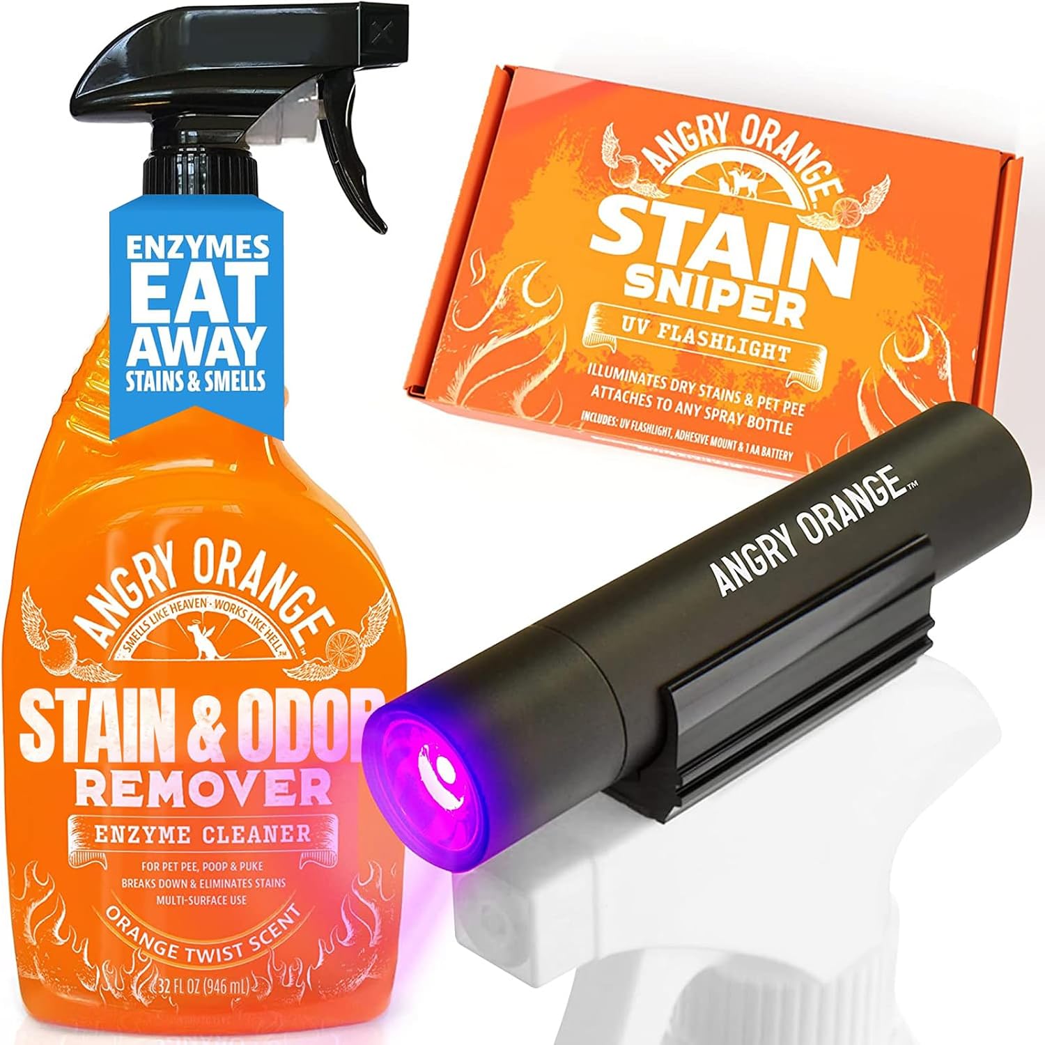 Angry Orange Stain Remover - 32oz Enzyme Pet Cleaner - Dog & Cat Urine Destroyer and Stain Remover - Citrus Spray Cleaning Solution - Puppy Supplies - Image 11