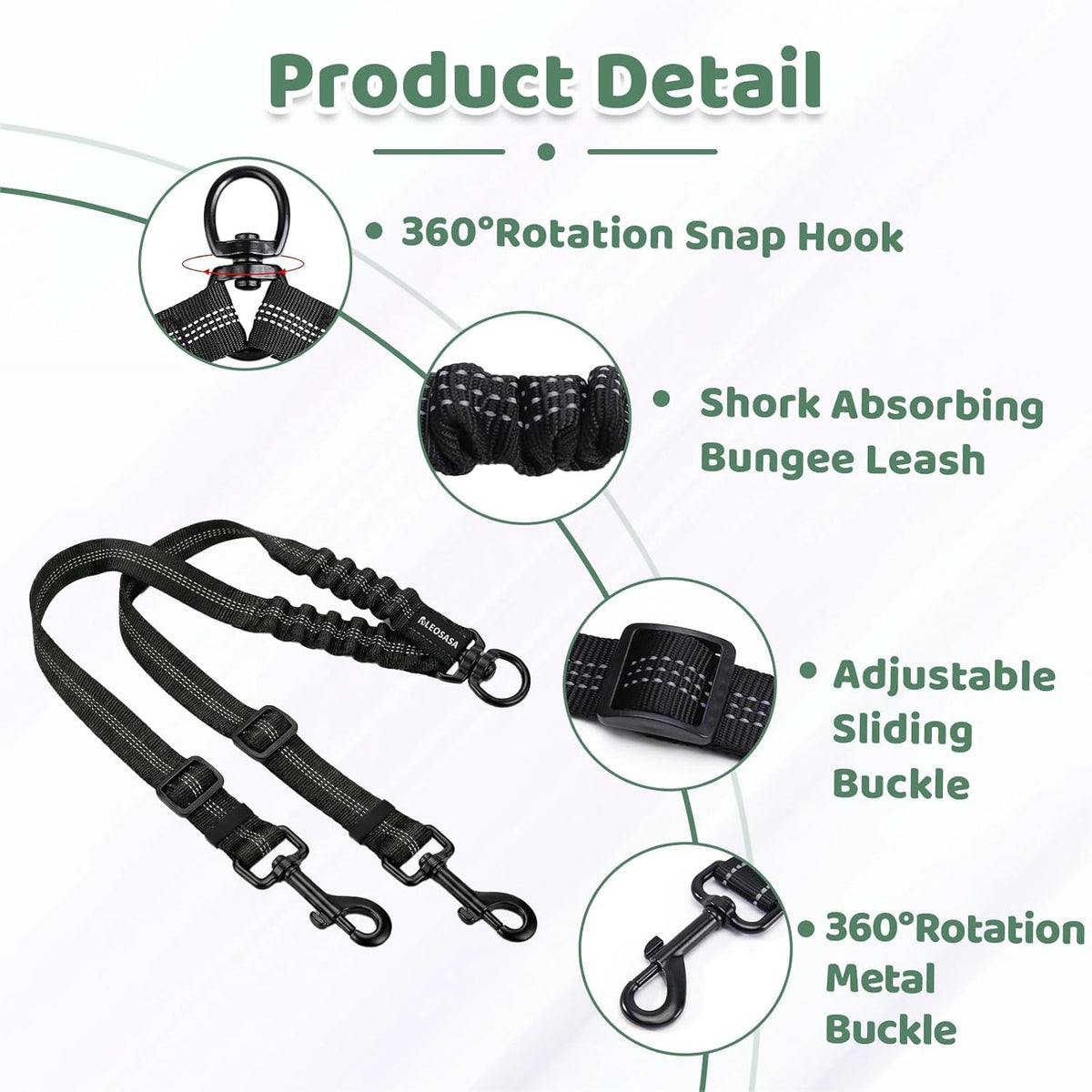 Demonstration of the adjustable bungee section expanding under tension for shock absorption.