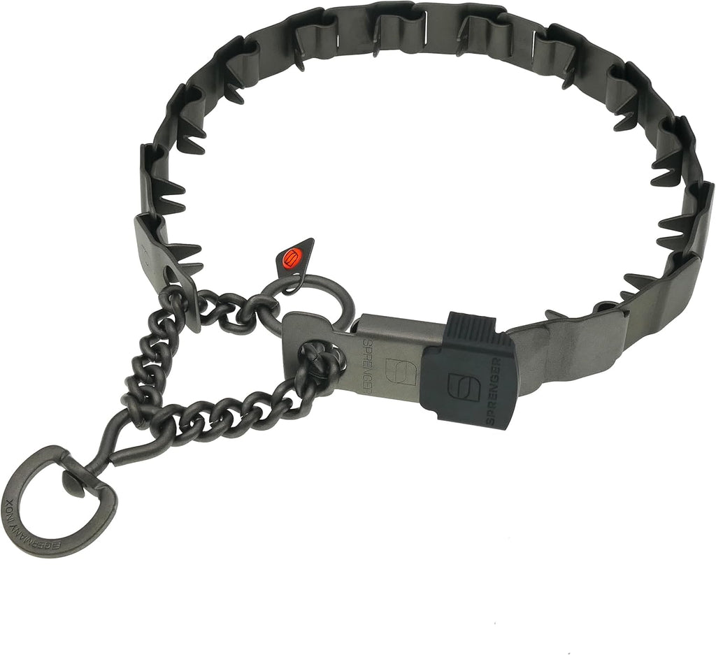 Herm Sprenger NeckTech Sport Dog Training Prong Collar with ClicLock Buckle on The Side No-Pull Collar with Swivel D-Ring Made in Germany (Black Stainless Steel, 19in (Neck Size up to 16in)) - Image 9