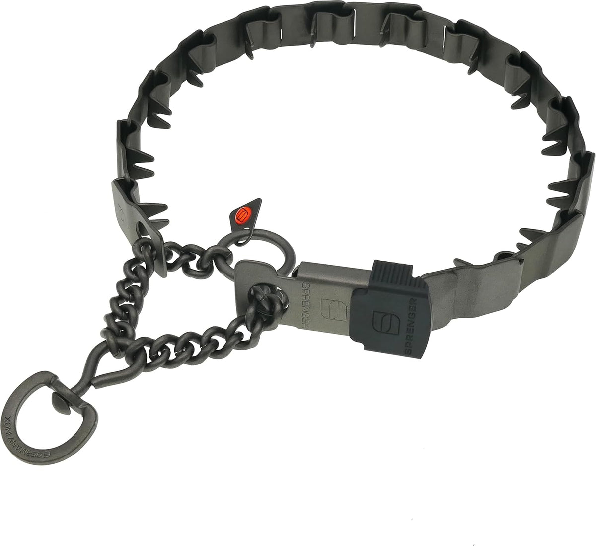 Herm Sprenger NeckTech Sport Dog Training Prong Collar with ClicLock Buckle on The Side No-Pull Collar with Swivel D-Ring Made in Germany (Black Stainless Steel, 19in (Neck Size up to 16in)) - Image 9