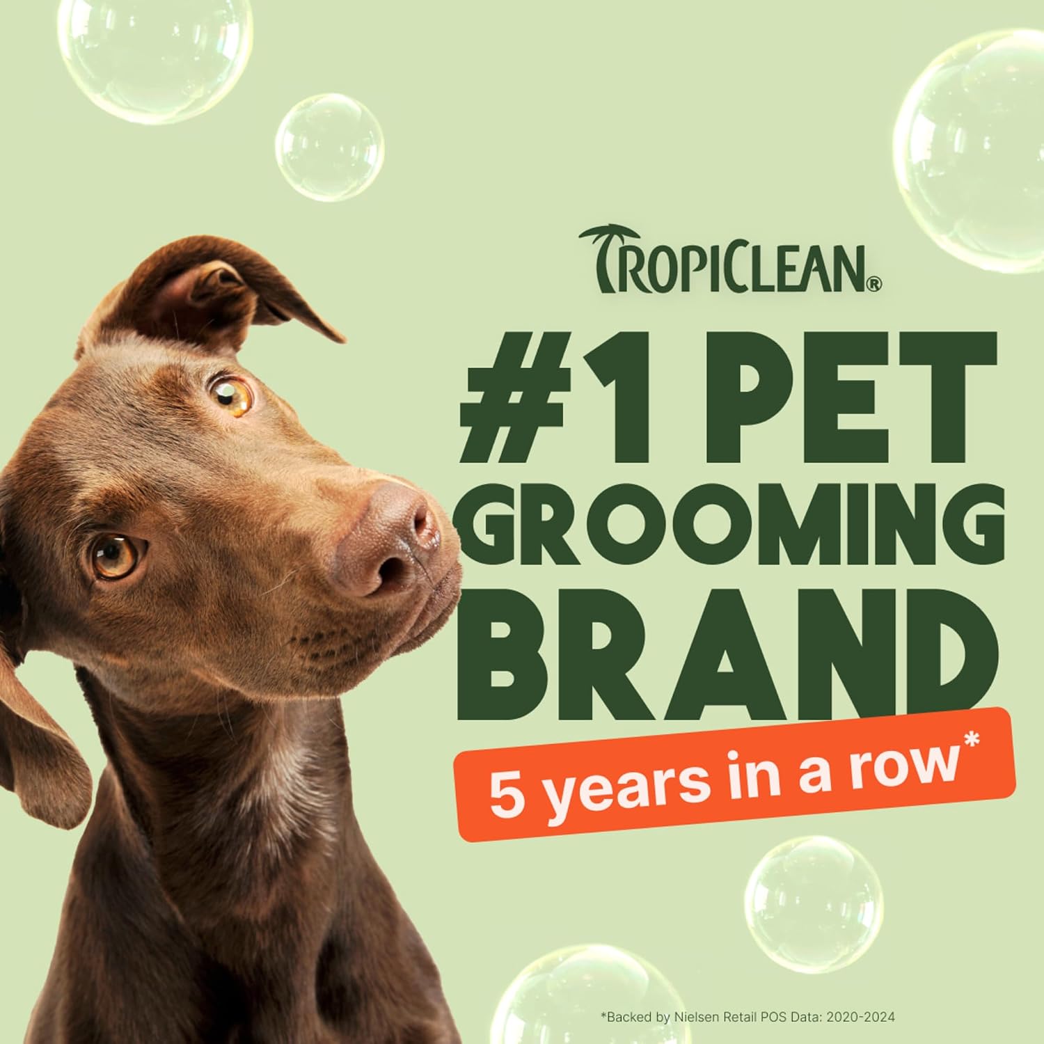 Tropiclean papaya and coconut pet shampoo gallon size side profile