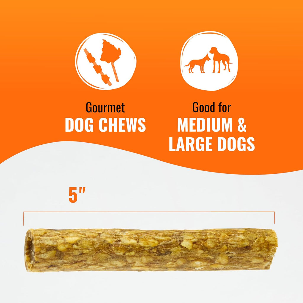 Long lasting triple flavor beef hide rolls for medium dogs