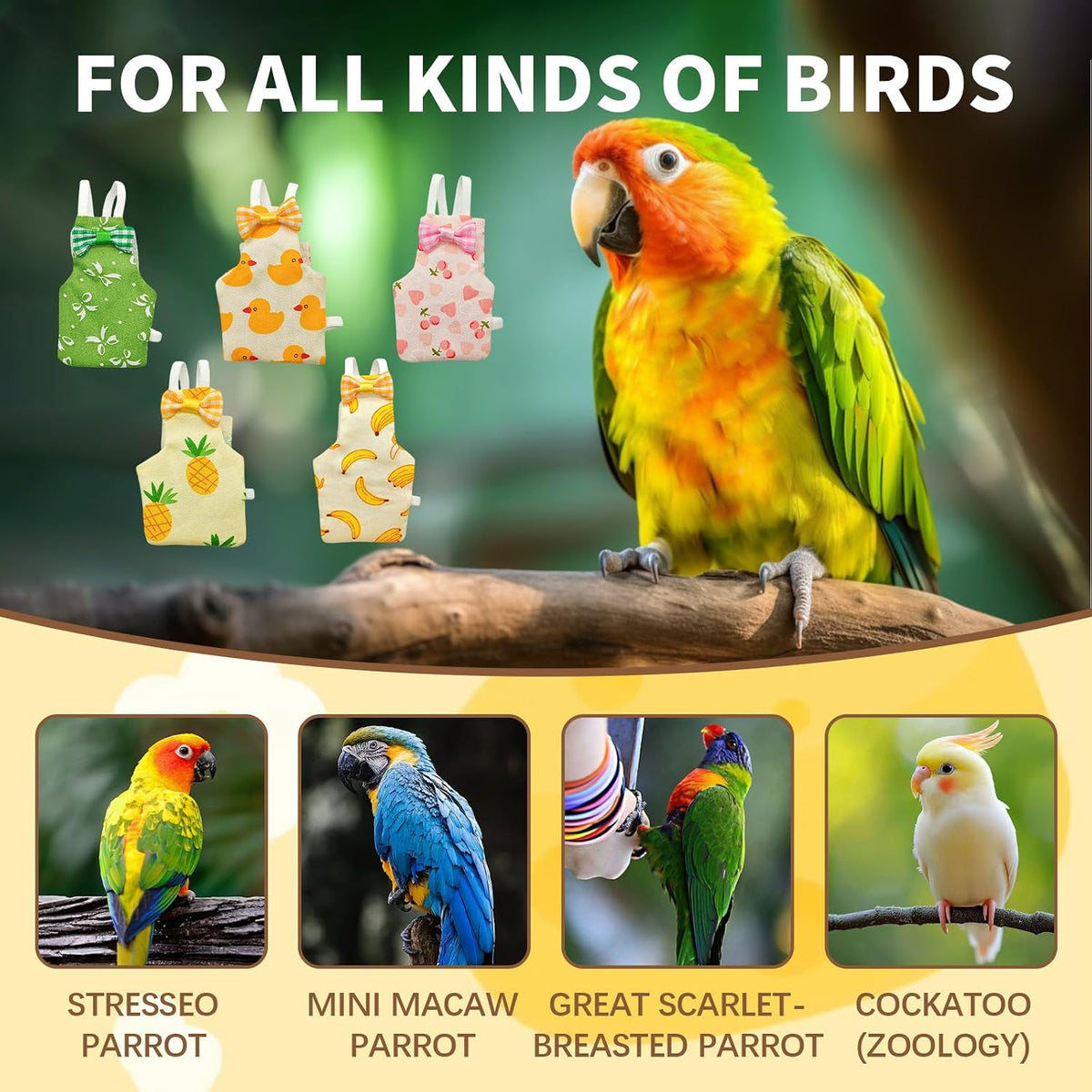 KURTOPLLY cockatiel diaper showing adjustable strap design