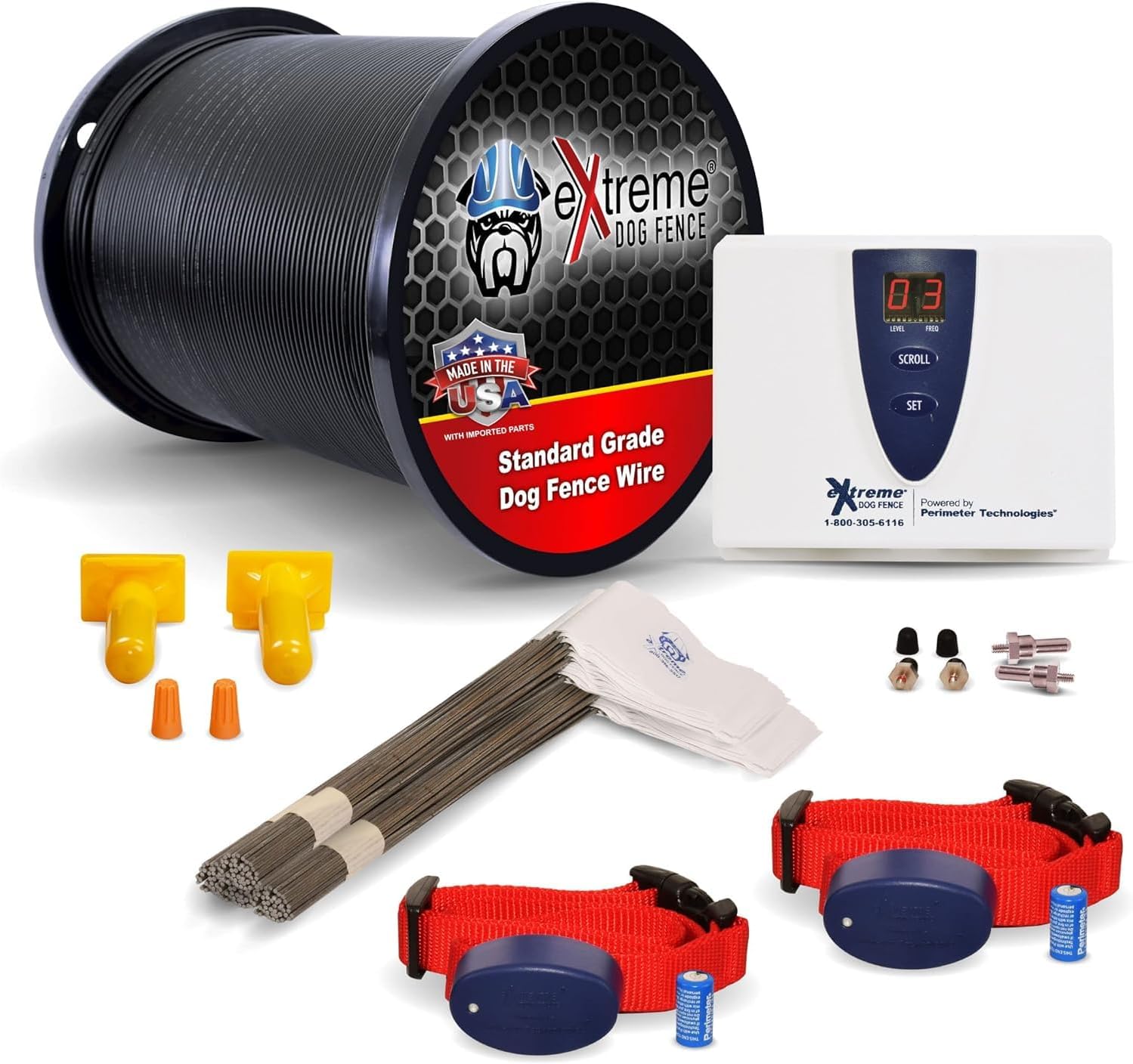 Extreme Dog Fence dual frequency pet fence system components for large yard safety