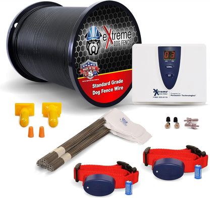 Extreme Dog Fence dual frequency pet fence system components for large yard safety