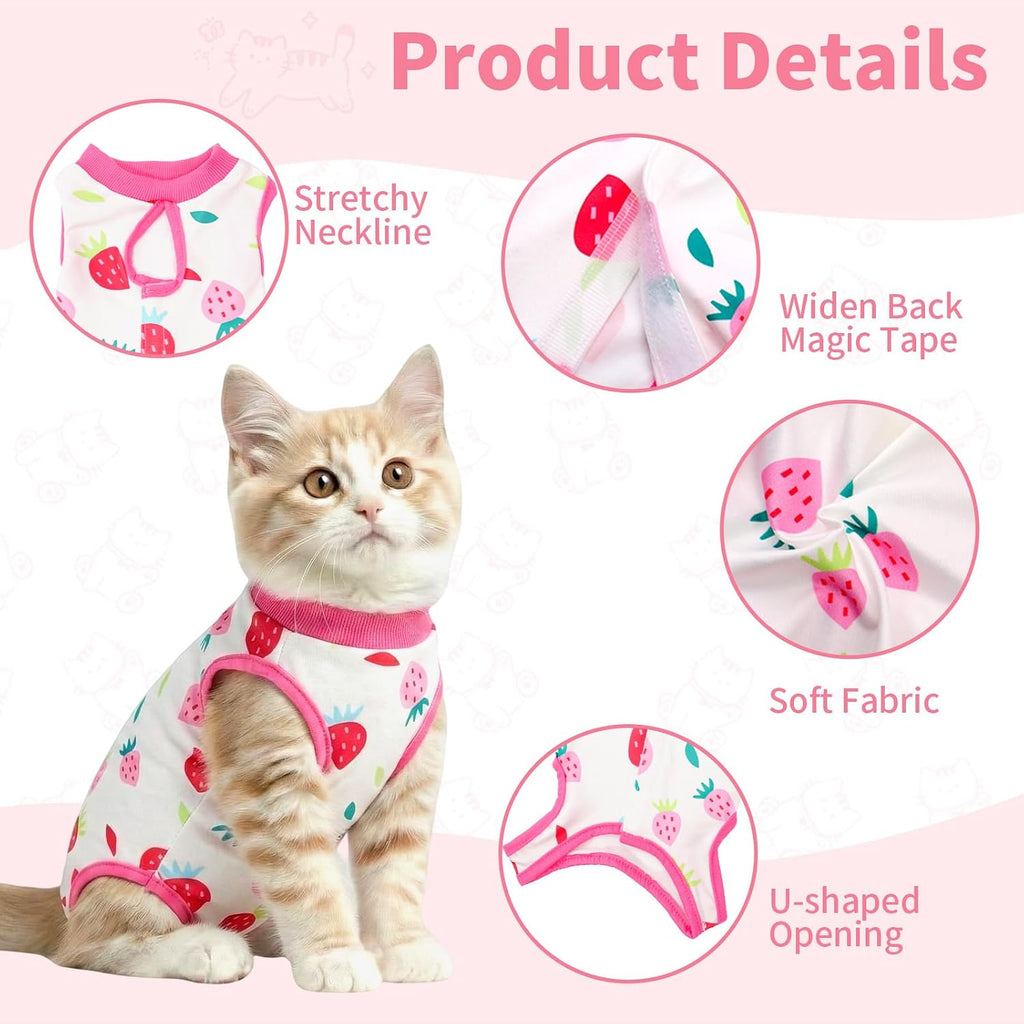 Cat wearing breathable surgical recovery onesie for abdominal wounds