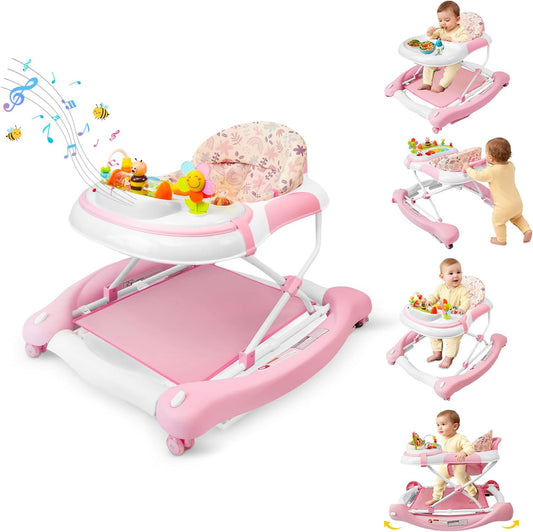 Lerrutue 5-in-1 foldable baby walker front view
