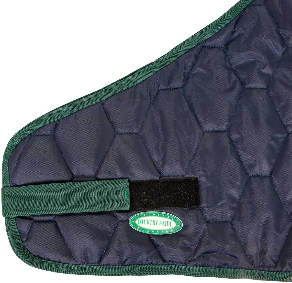 Country Pride medium winter foal blanket showing adjustable belly surcingle and elastic leg straps