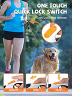 Close up of Douexio leash locking button and controls