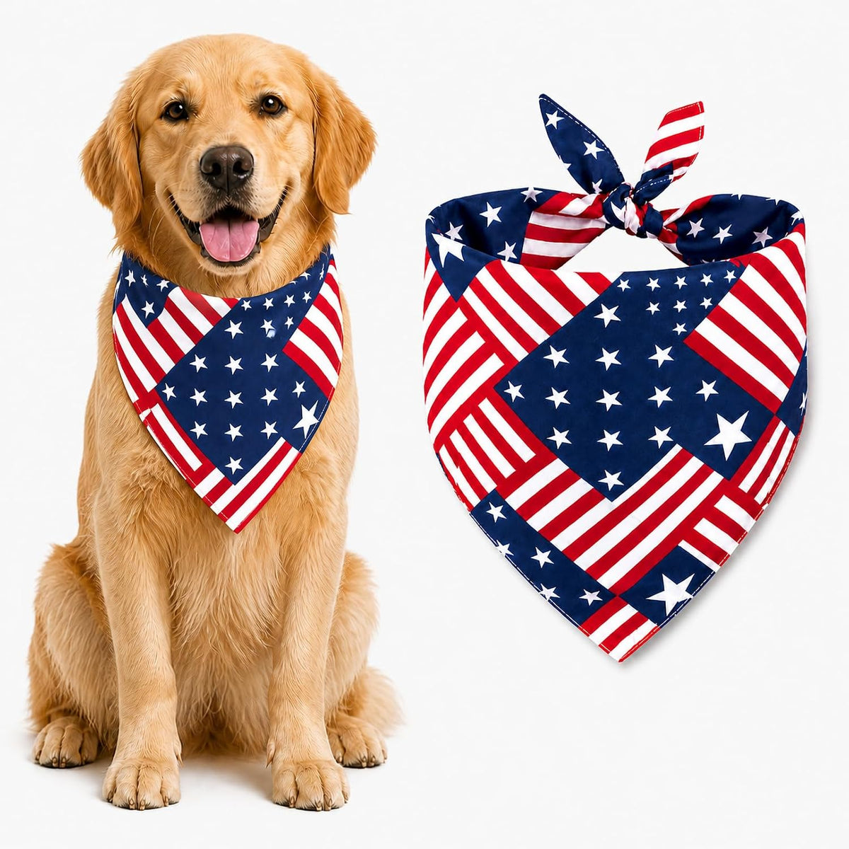 Blue & White Plaid Dog Bandana 1 Pack, Soft Cotton Blend Square Pet Scarf for Medium Dogs, Lightweight Breathable Kerchief, Fits Neck Up to 18 Inches - Image 14