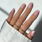 Glamnetic Classy French medium square press on nails front view