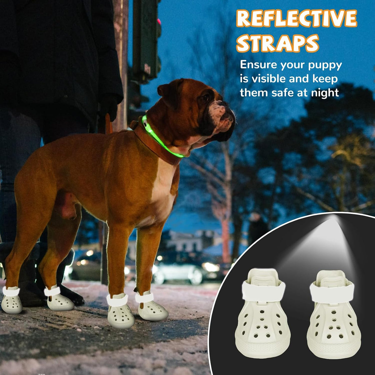 Tewiwap dog shoes showing wide opening for easy wear
