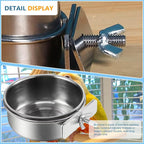 Removable bracket holder attached to wire pet cage for bird bowl