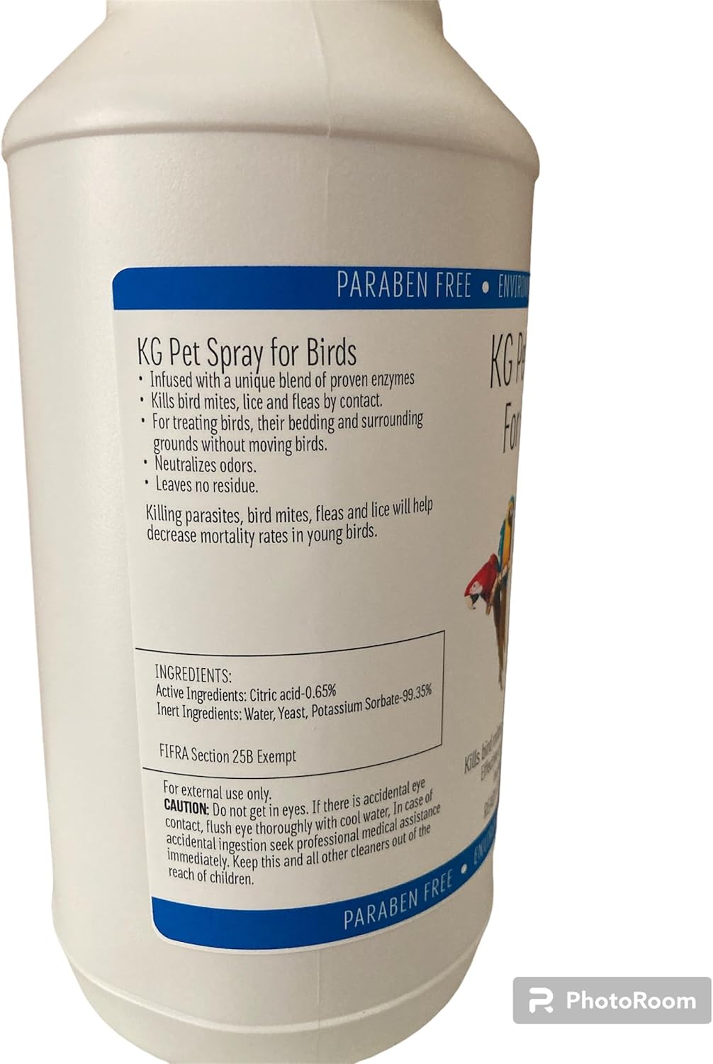 Fur And Feathers bird lice and flea treatment spray lifestyle view