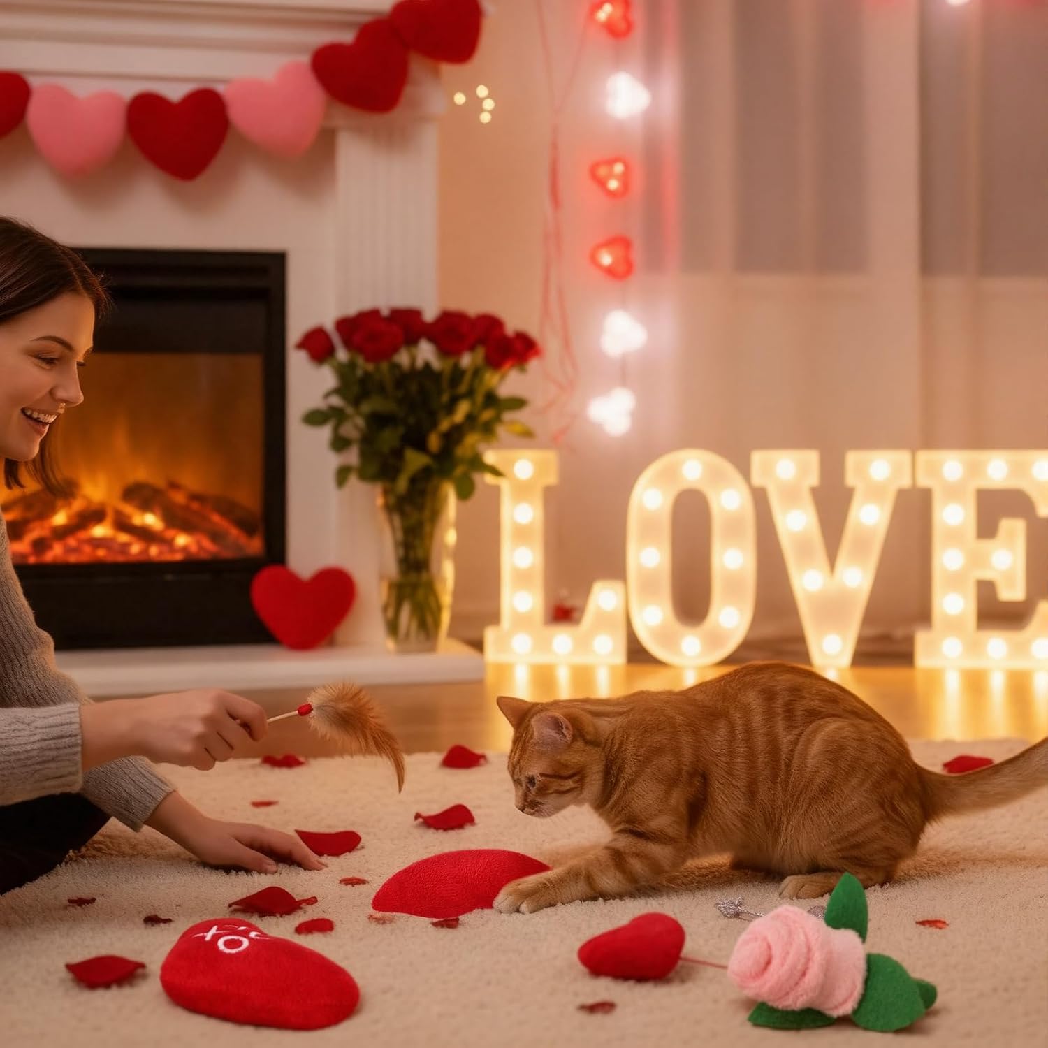Jenaai soft plush rose and lips shaped chewing toys for pet enrichment