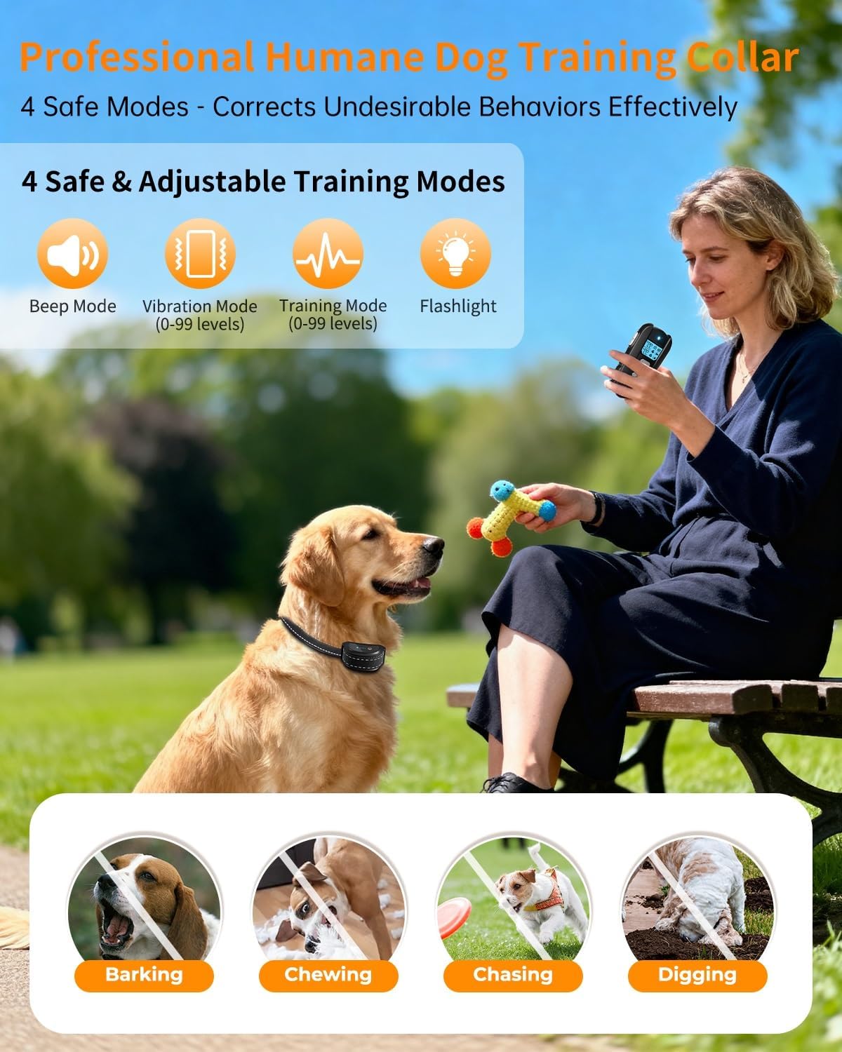 Waterproof dog training collar receiver close up