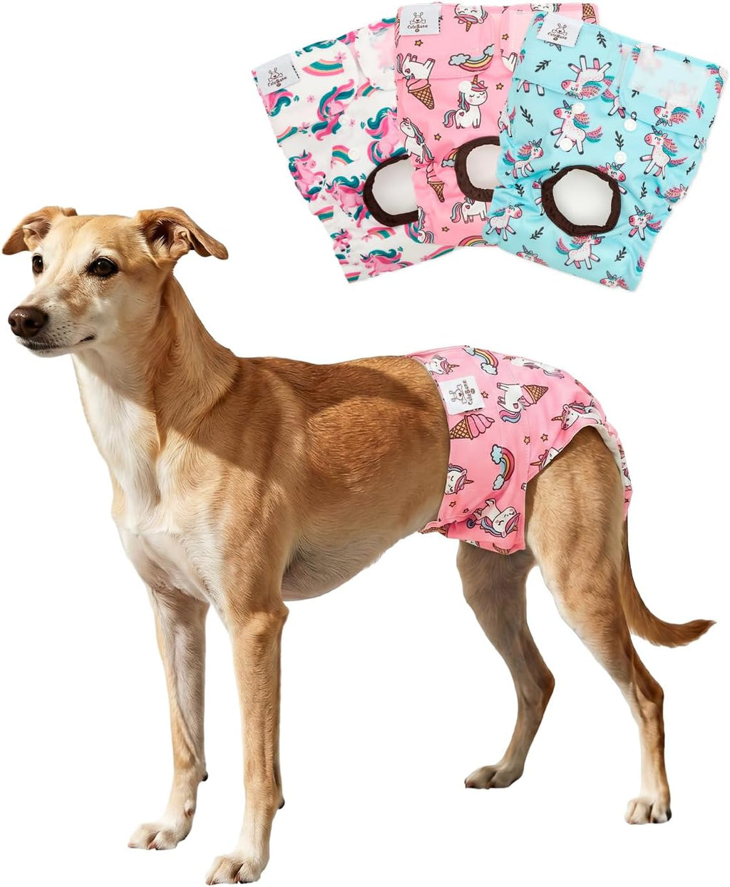 CuteBone Dog Diapers Female Washable Small Medium Large 3 Pack Reusable Doggie Diapers Puppy Period Pants for Doggy Heat Cycle Peeing - Image 11