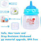 Three different sizes of food grade silicone nipples included in the puppy feeding set.