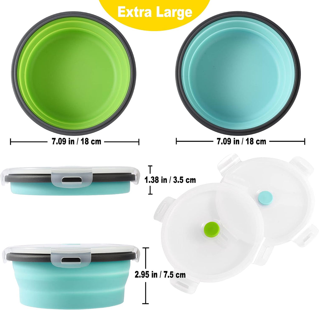 Foldable silicone pet food and water bowls for large dogs